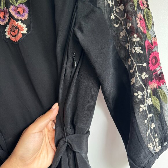 NWT Anthropologie Mirabilis Embroidered Silk Dress, Sz 8 - Picture 5 of 9